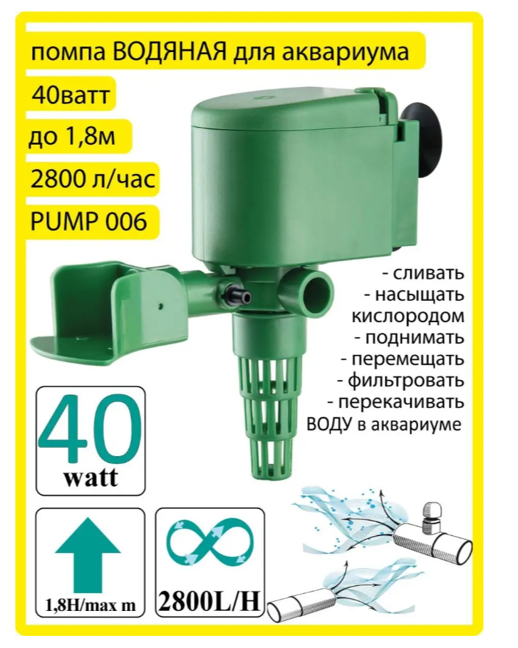 Помпа водяная 2800л/ч 40ватт