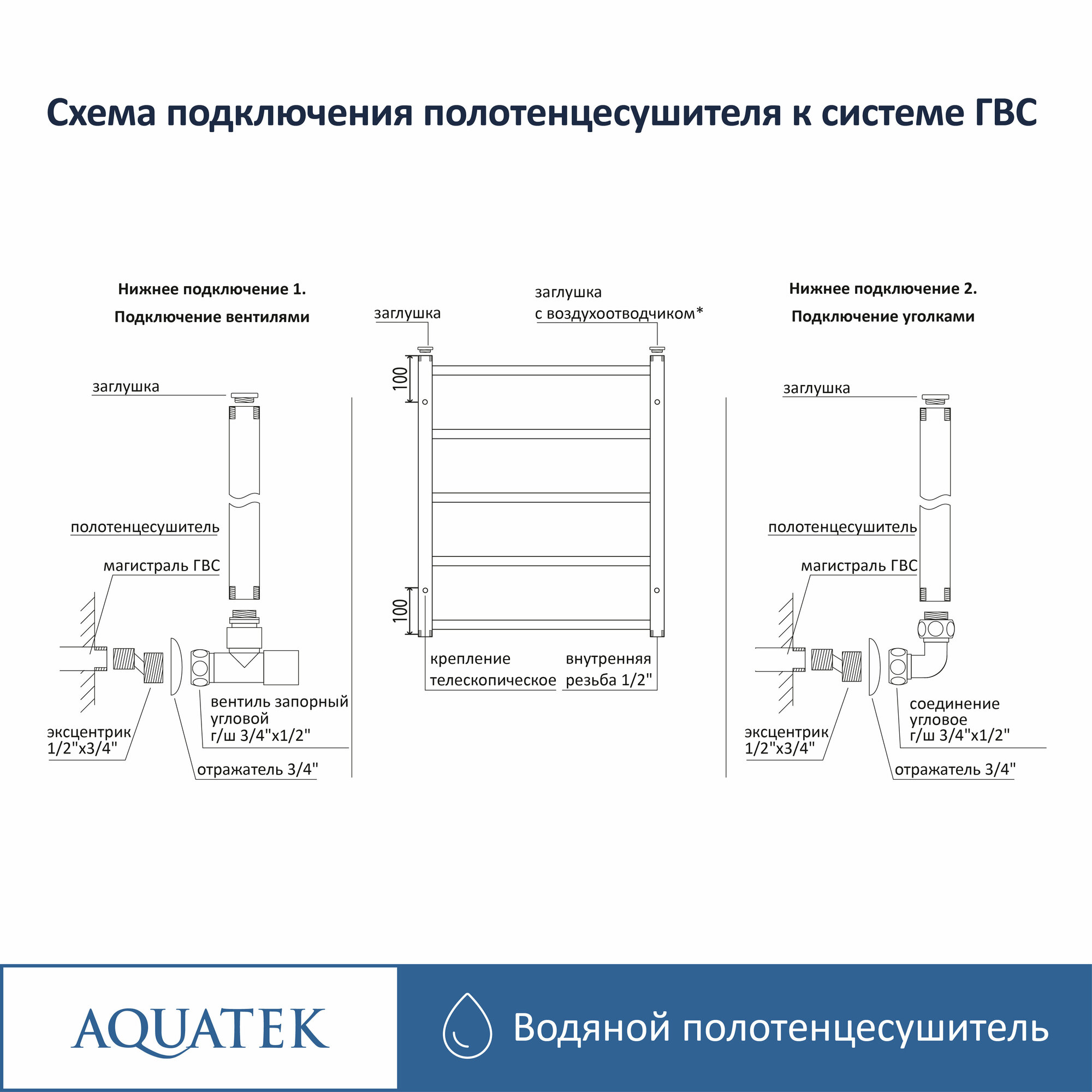 Водяной полотенцесушитель Aquatek - фото №9