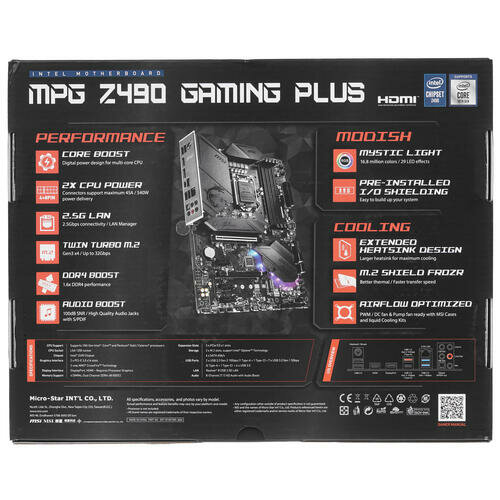 Материнская плата MSI MPG Z490 GAMING PLUS