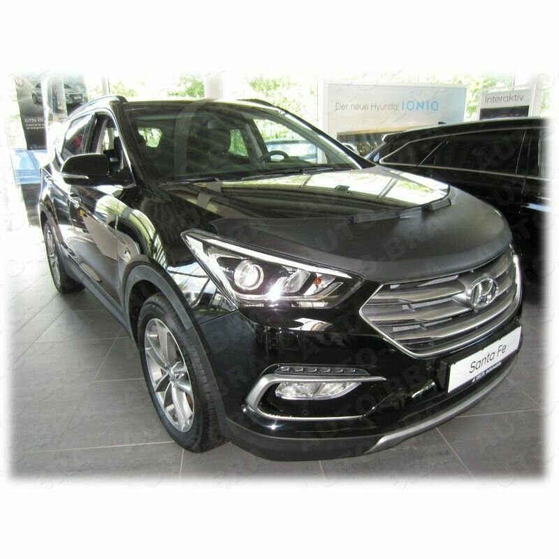 Кожаный дефлектор капота Hyundai Santa Fe 2012-2018