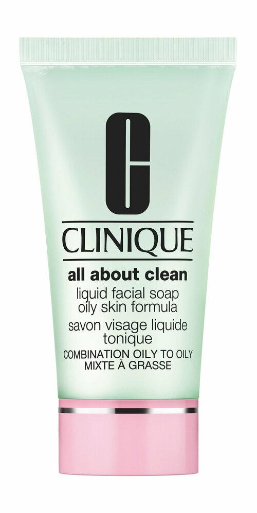 Сильнодействующее жидкое гель-мыло для жирной кожи лица Clinique All About Clean Liquid Facial Soap - Oily Skin Formula Travel Size 30 мл .