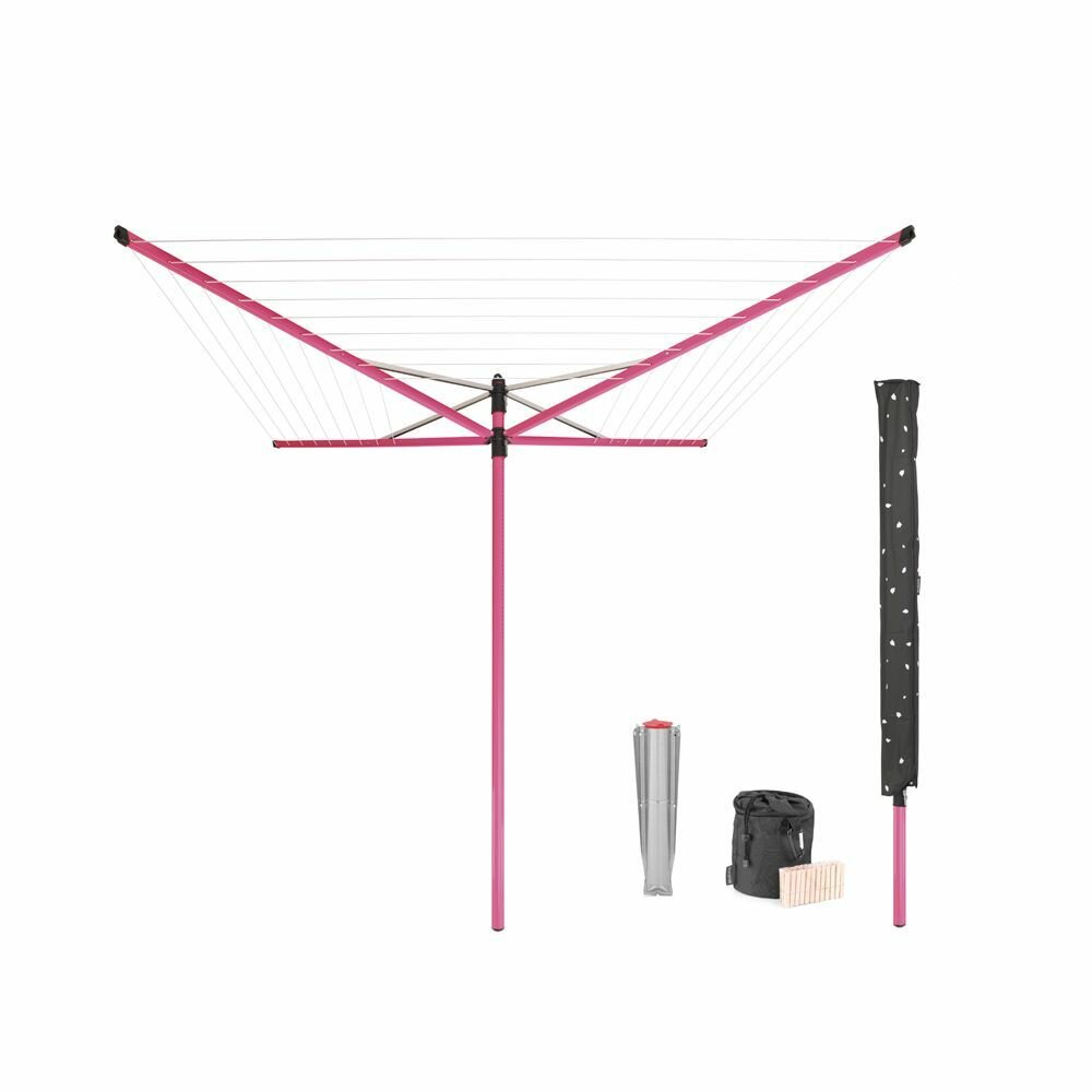 Уличная сушилка 50 м навески Brabantia Lift-O-Matic розовый - фото №1