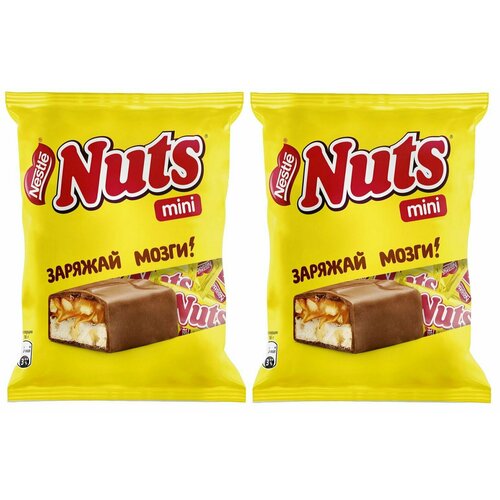 Батончики Nuts в молочном шоколаде с фундуком и арахисом, 148г 2 шт