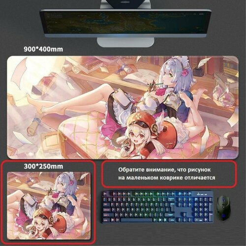 Коврик игровой компьютерный для мыши 370х250х4мм Genshin Impact