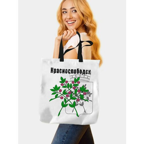 фото Сумка шоппер , белый филя флаги