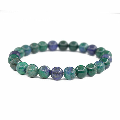 фото Браслет агат77, размер 18 см, синий/зеленый