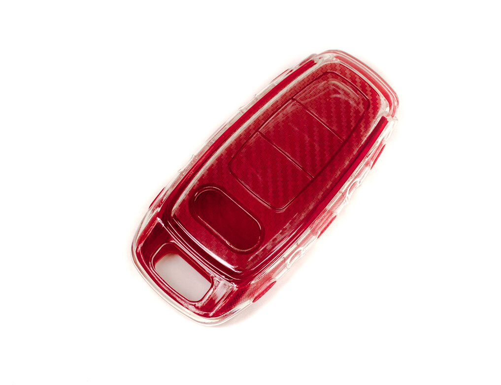 Красный чехол на ключ Audi силиконовый