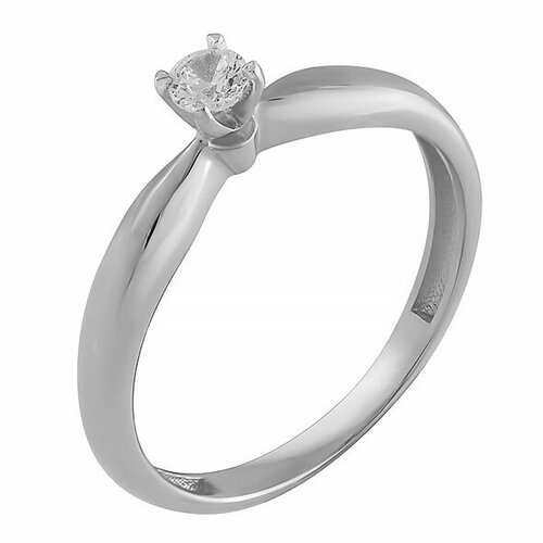 фото Кольцо золотая подкова, белое золото, 585 проба, фианит, размер 17.5