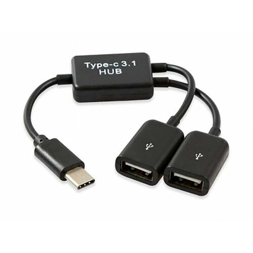 Адаптер Ks-is OTG 2xUSB 2.0 F в USB-C M (KS-813)