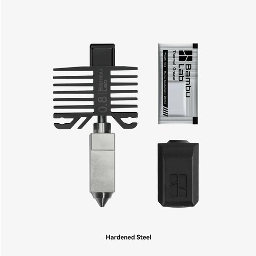 Сопло для принтера X1, 0,8 Hardened Steel, без нагревателя термистора и вентилятора