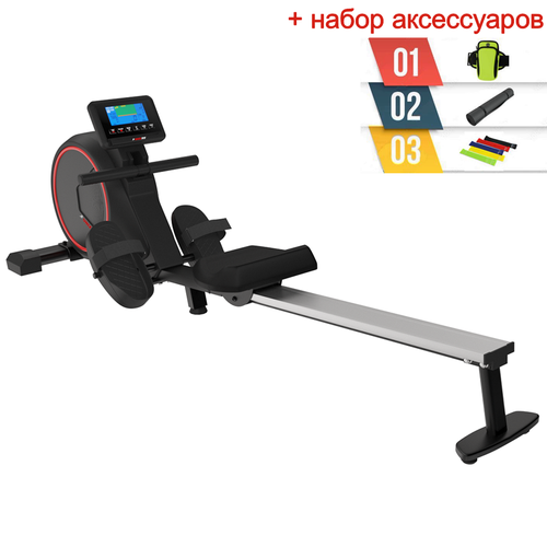 гребной тренажер unix fit techno rower 410 эспандер в подарок Гребной тренажер UNIX Fit Techno Rower 410E + аксессуары для фитнеса