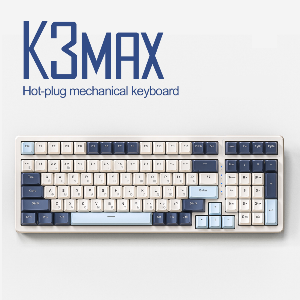 Клавиатура механическая русская Wolf K3 MAX игровая с подсветкой + Hot Swap проводная для компьютера ноутбука Gaming/game keyboard usb светящаяся