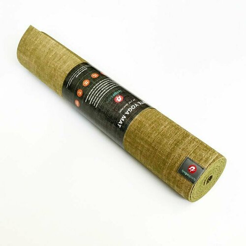 фото Коврик для йоги iyogasports jute (183х61 см) зеленый, толщина 5 мм, джут + per