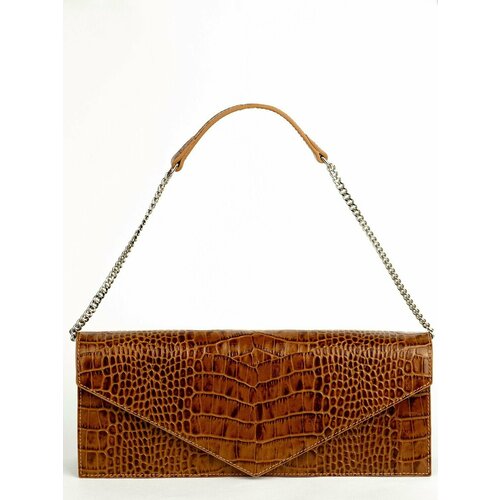 фото Сумка клатч moveli cl 020305, фактура под рептилию, коричневый