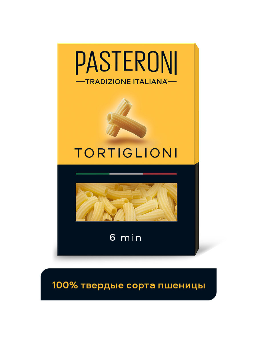 Макаронные изделия Pasteroni из твердых сортов пшеницы Тортильони №127, 400г.