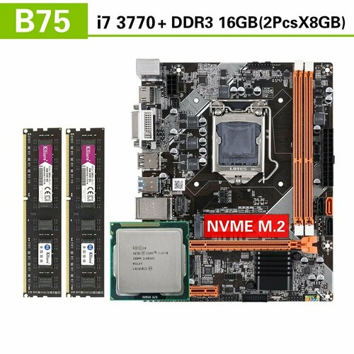 Комплект Процессор Core i7 3770 материнская плата Kllisre оперативная память DDR3 16Gb 13950₽