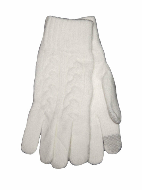 Перчатки Kim Lin, демисезон/зима, шерсть, вязаные, размер универсальный, белый