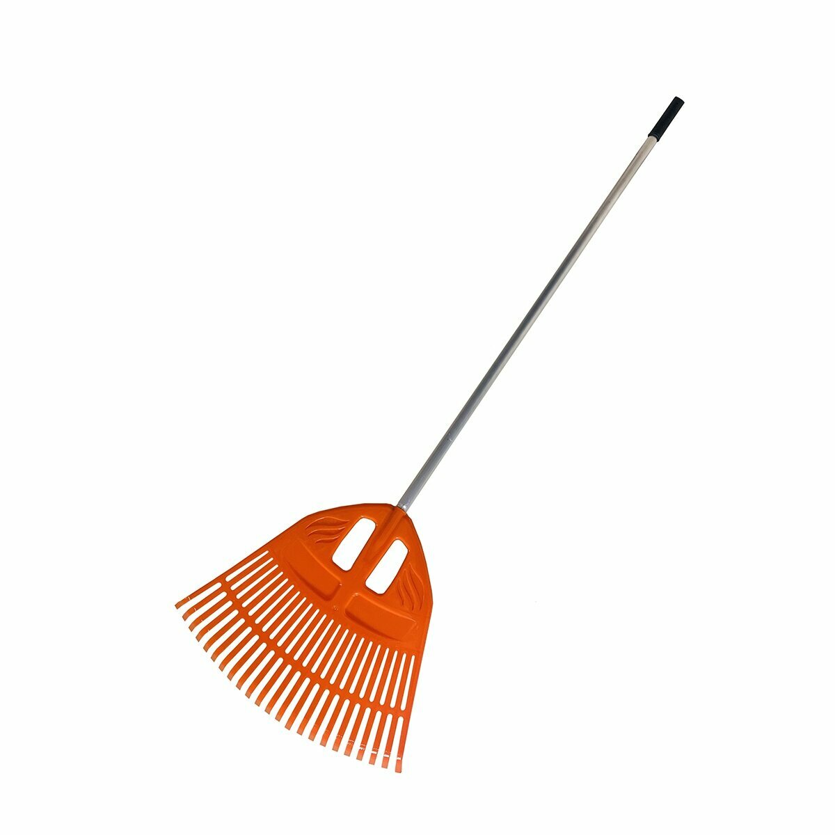 фото Грабли веерные пласт. 23 плоских зуба С алюм. Черенком "гардения" (оранжевый) (1/5)