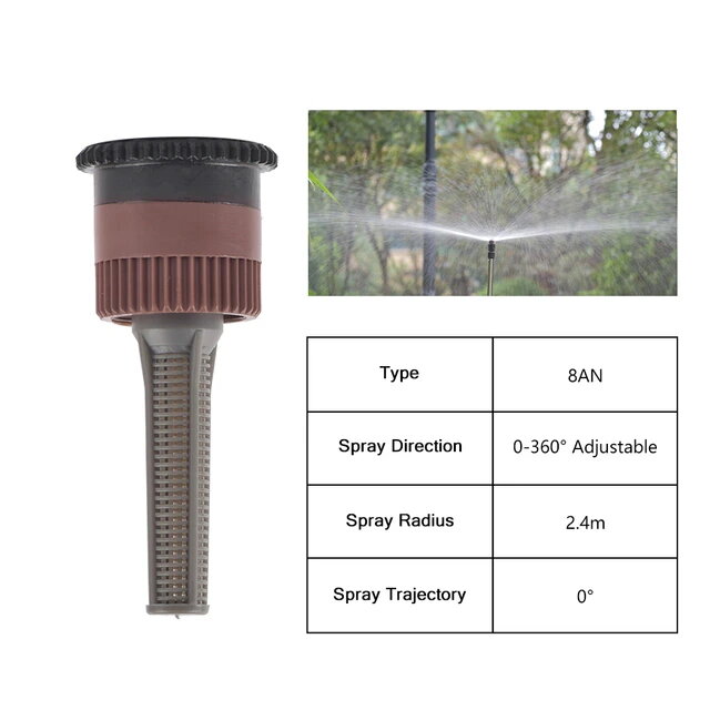Форсунка для автополива – радиус 2,4 м, сектор 0 – 360°, 8AN, 5 штук - фотография № 1