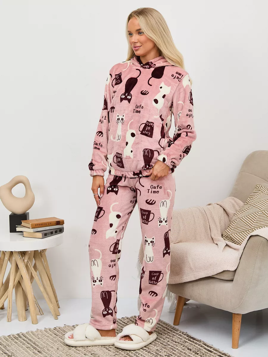 Пижама Miki, размер 50-52, белый, розовый - фотография № 1