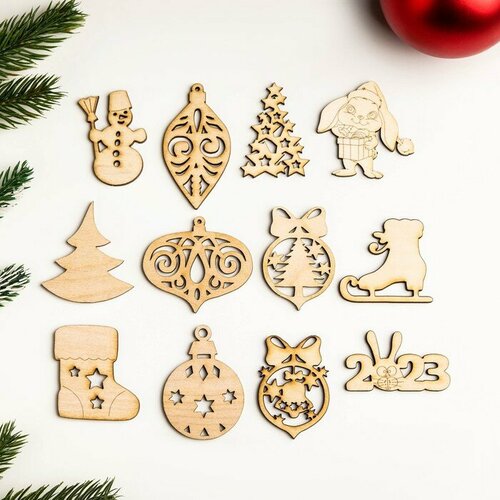 Набор для творчества Новогодние украшения 2024 12 шт 5х4 см 2шт 458₽