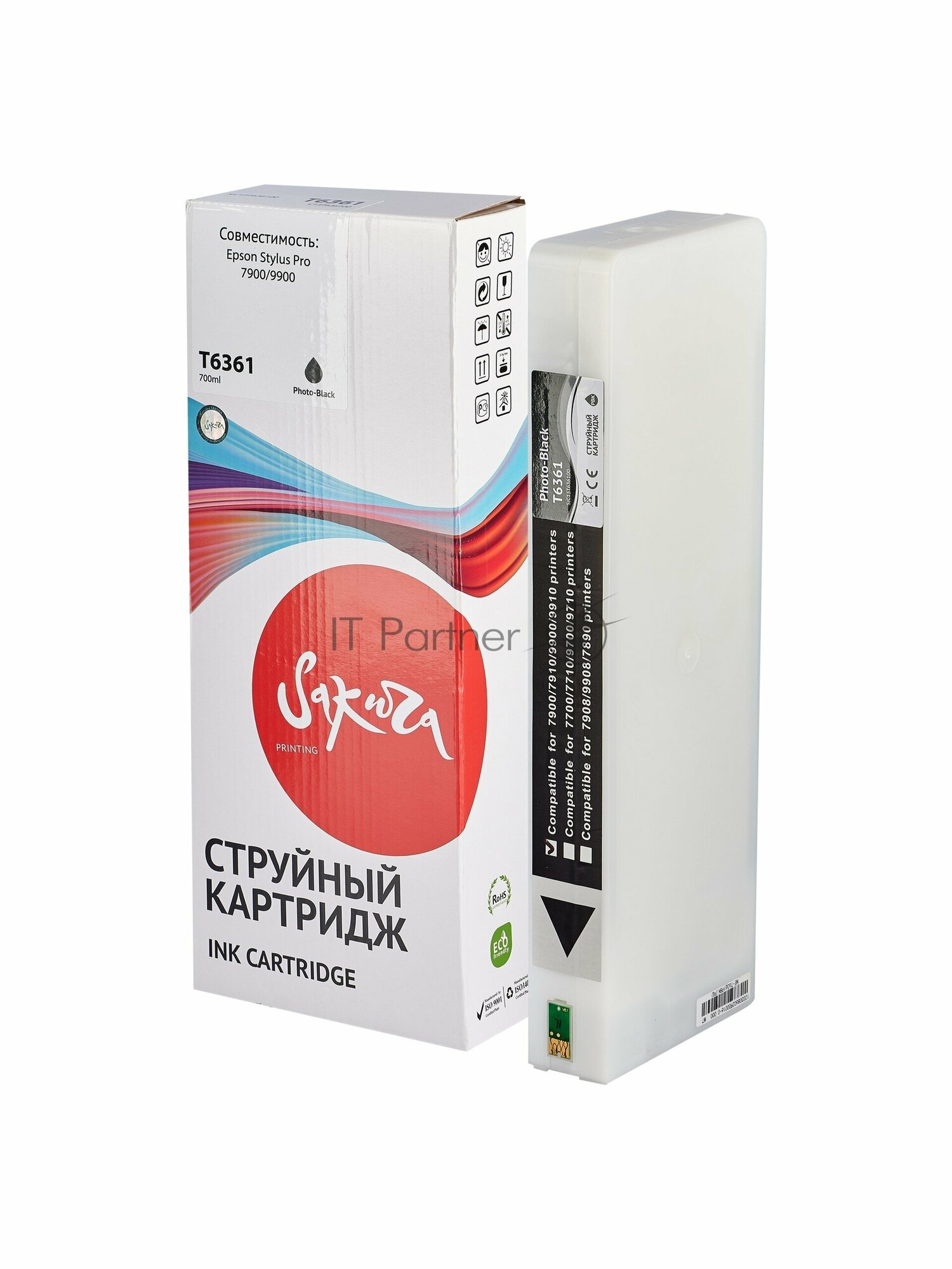 Струйный картридж Sakura C13T636100 для Epson Stylus Pro 7900/9900, фото-черный, пигментный тип, 700ml. - фото №5