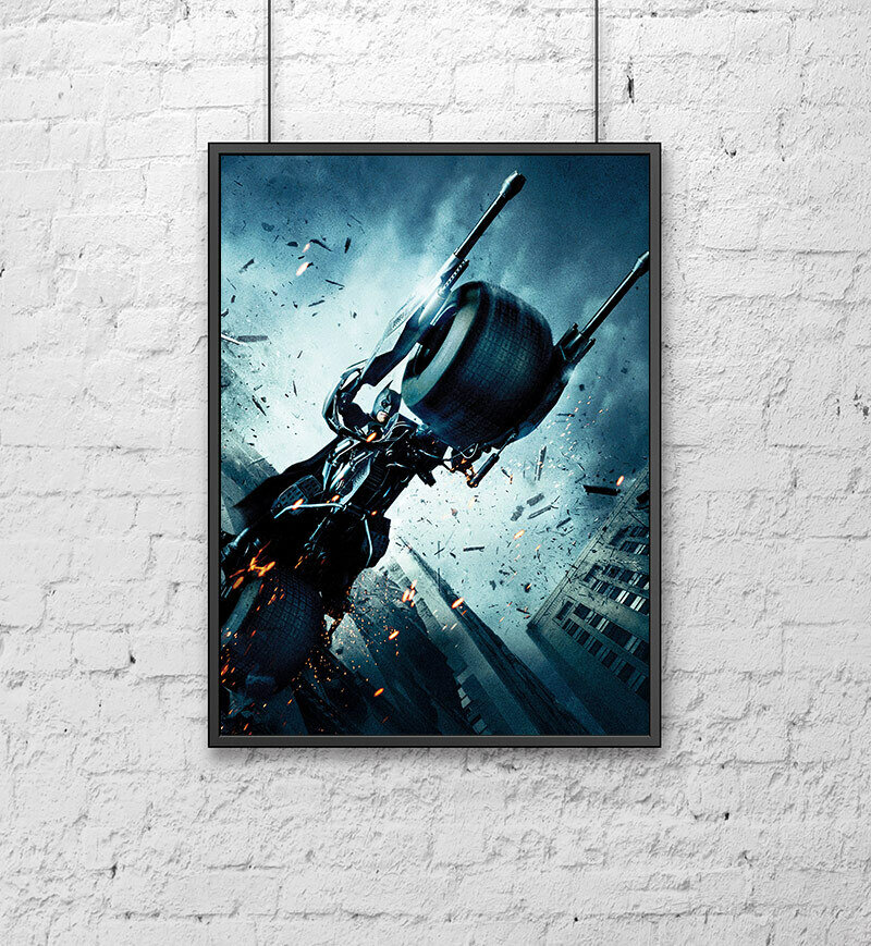 Постер для интерьера на стену (30х40 см). Бэтмен (Batman) на бэтподе / постеры картины для интерьера, постеры для интерьера, постер на стену, картина на стену, картина на кухню, плакат, декор и интерьер