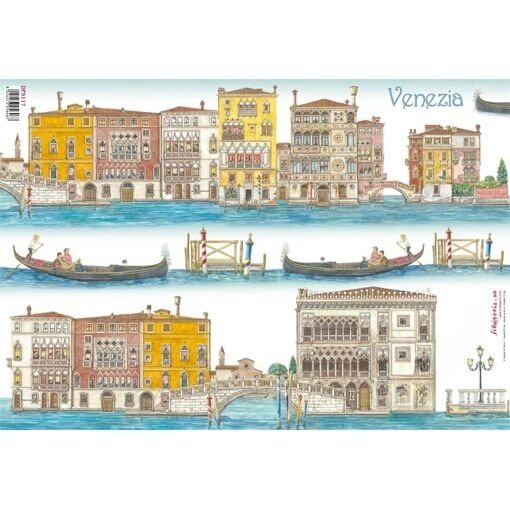 Бумага для декупажа STAMPERIA "Венеция", рисовая, горизонтальная