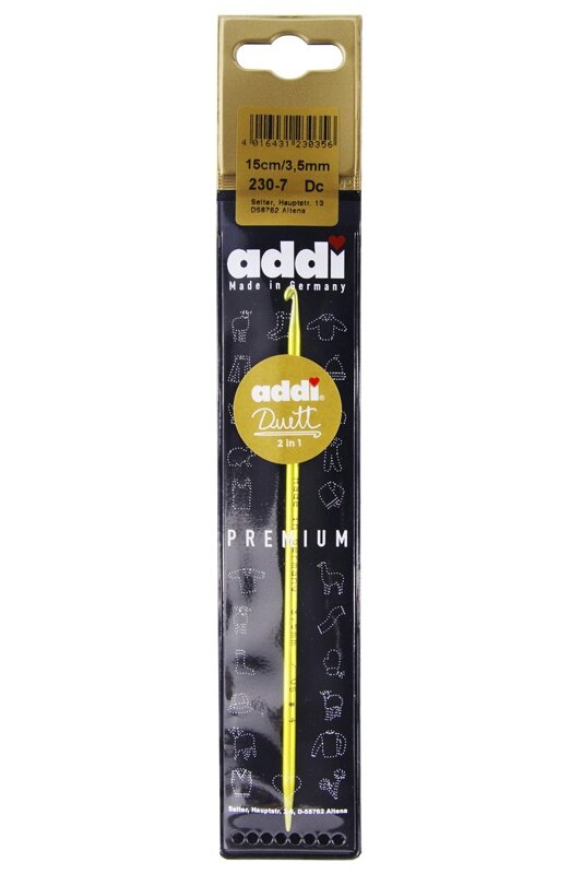 Крючок вязальный ADDI алюминий addiDuett №3,5, 15 см (ADDI.230-7/3.5-15)