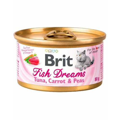 Консервы для кошек Brit Сare Fish Dreams Тунец, морковь и горошек 80 г