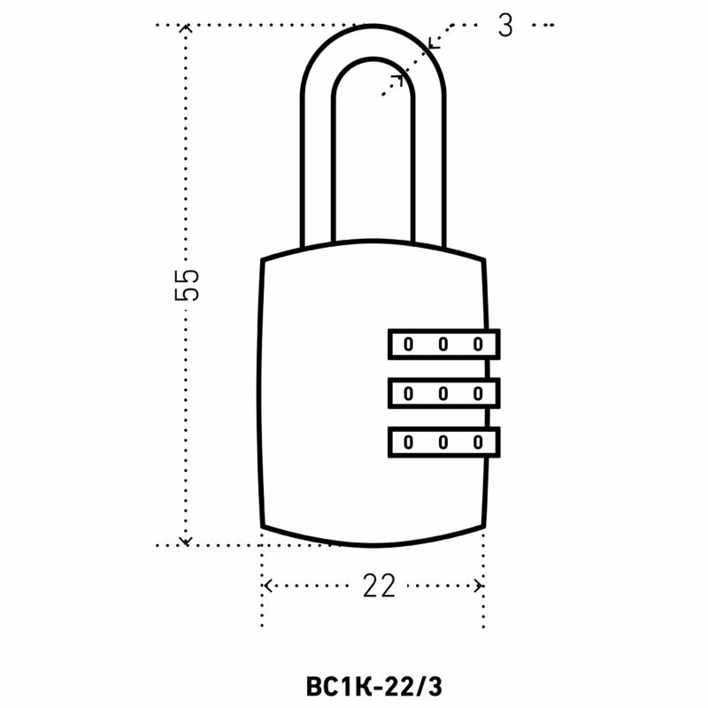 Замок навесной кодовый_УЗК Аллюр ВС1К-22/3 (HA816) (22xd=3) цинк красный