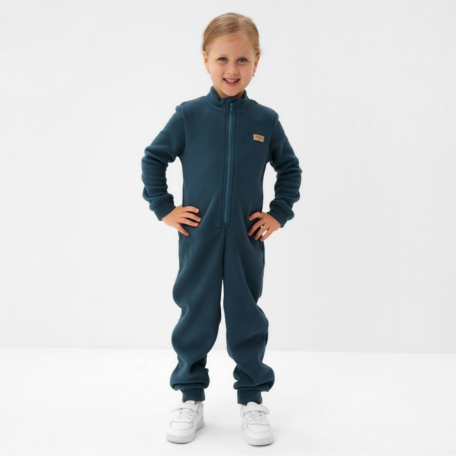 Комбинезон Minaku Детская одежда из флиса открытая стопа размер 104 темно-серый