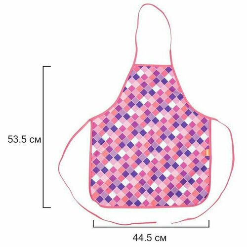 Фартук для труда N 1 School Клетка розовая с нарукавниками, 1716516 фартук с нарукавниками 1 school super car 1370281