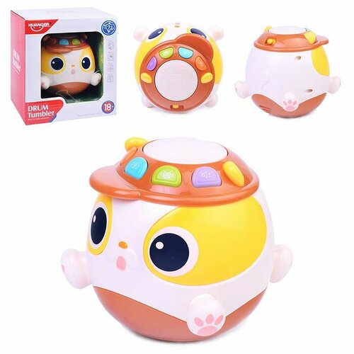 Музыкальная развивающая игрушка Неваляшка HUANGER Глазастик желтая с подсветкой HE0543 968₽