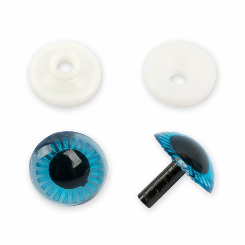 HobbyBe PGSL-13 Глаза пластиковые с фиксатором (с лучиками) d 13 мм 5х2 шт. синий hobbybe hkt 16 нос пластиковый с фиксатором 16 х 13 мм 5 х 1 шт чёрный