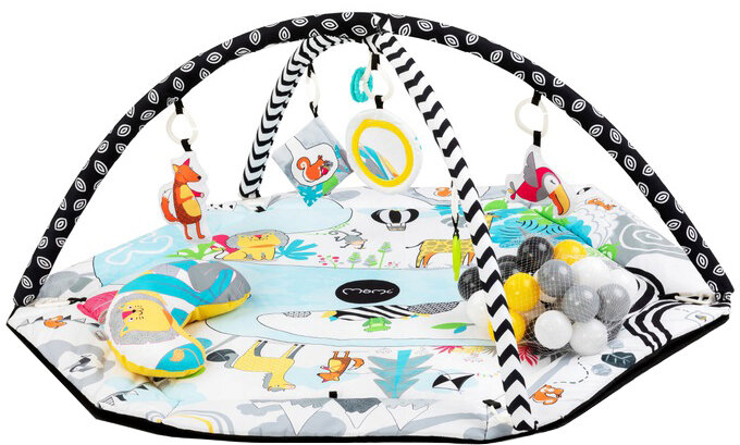 фото Коврик игровой"Джунгли"D=84 с дугой и погремушками в коробке