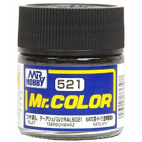 Mr.Color Краска эмалевая цвет Teerschwarz (NATO AFV) матовый, 10мл