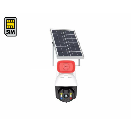 Уличная 4Mp автономная поворотная Wi-Fi камера с SIM картой 4G ЛинК-4G SE901 СоляР-4MP 4LED F1706EU с солнечной батареей сиреной и записью 1620400₽