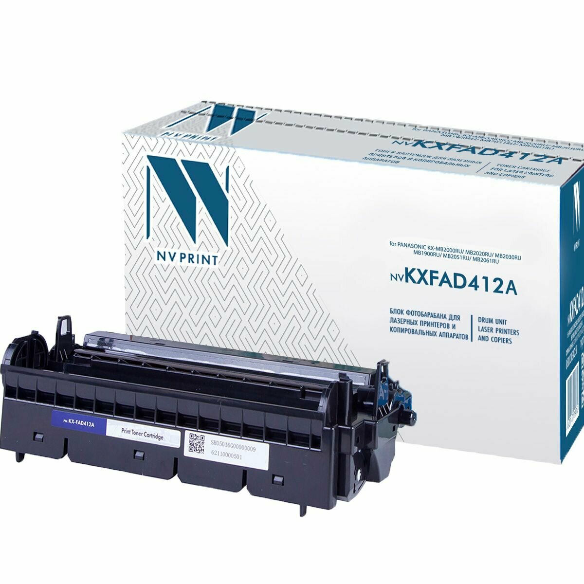 Барабан NV Print KX-FAD412A для лазерного принтера Panasonic KX-MB2000RU / MB2020RU / MB2030RU / MB1900RU / MB2051RU / MB2061RU, черный, совместимый