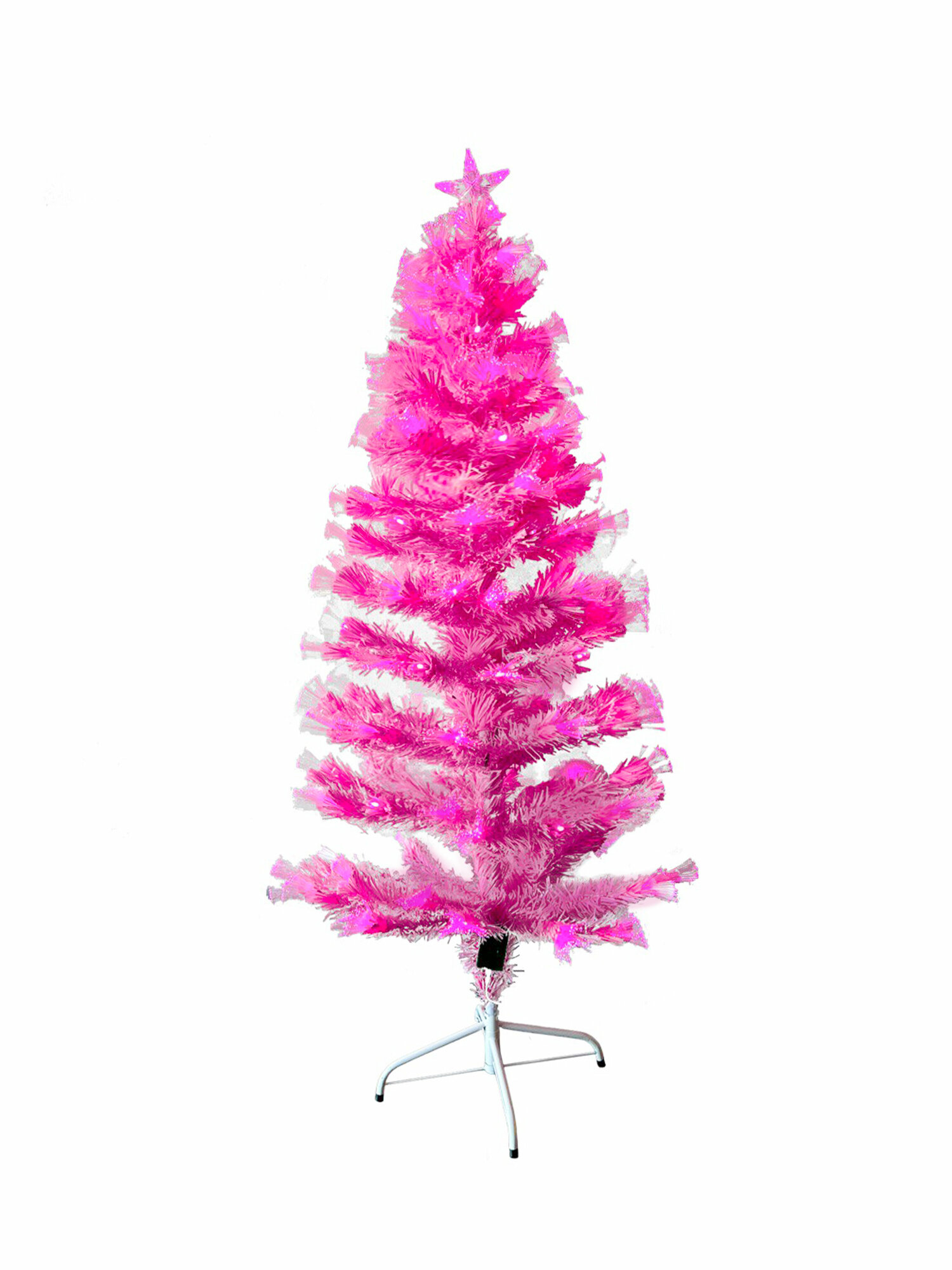Новогодняя елка розовая, елка светодиодная, елка светящаяся, ель искусственная с подсветкой, встроенная гирлянда, 120 см
