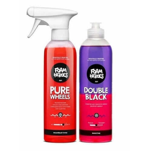 Foam Heroes Wheels Set Очиститель и пропитка для автомобильных шин, 1л