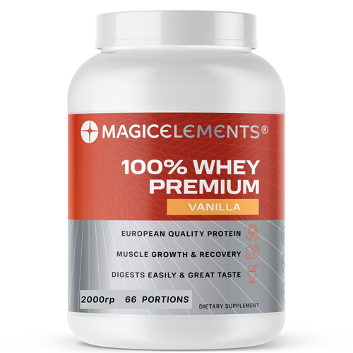 фото Протеин magic elements 100% whey premium 2000 гр. ваниль