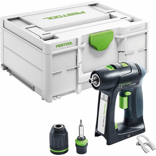 Аккумуляторная дрель-шуруповёрт Festool C 18-Basic festool аккумуляторная дрель шуруповёрт c 18 li 5 2 plus 574738