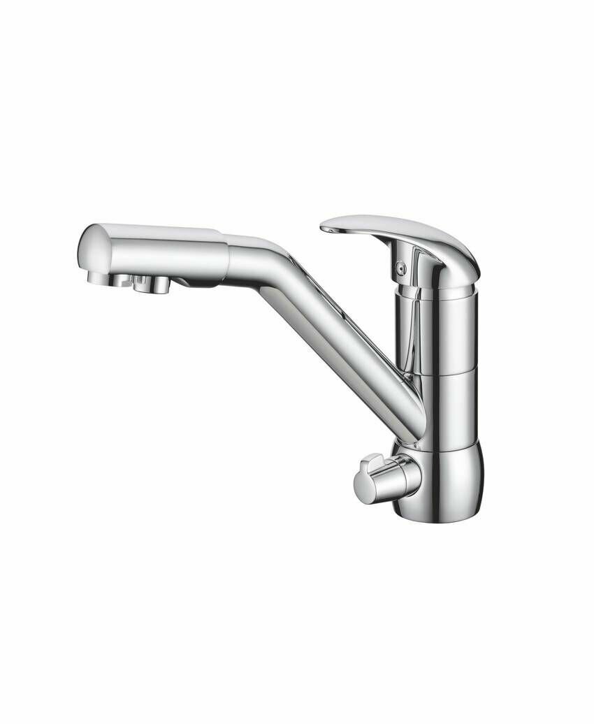 Смеситель кухонный, кран для кухни Seaman Barcelone SSL-5361-Water хром 2в1 с фильтрованной водой
