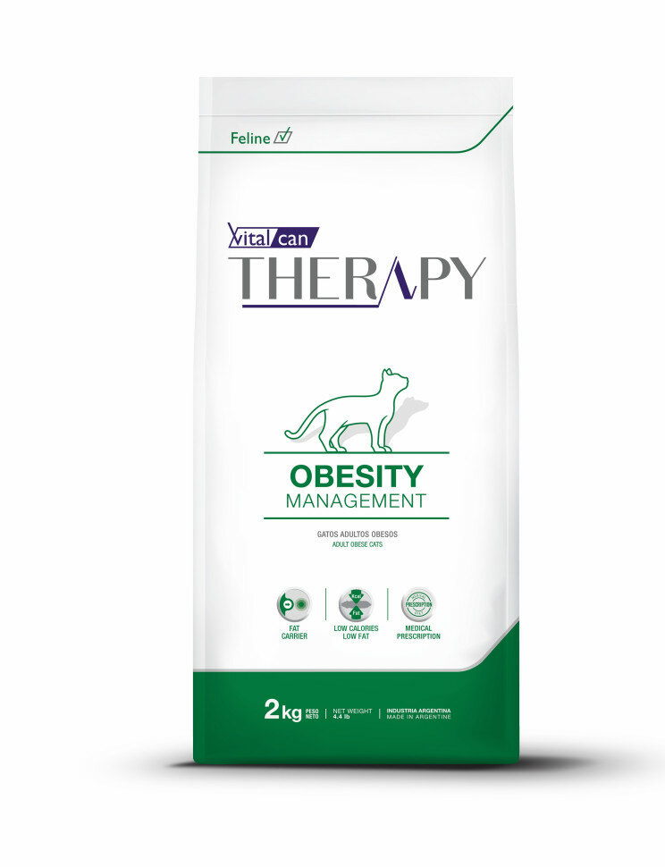 Vitalcan Therapy Feline Obesity Management сухой корм для взрослых кошек для снижения веса с курицей - 2 кг