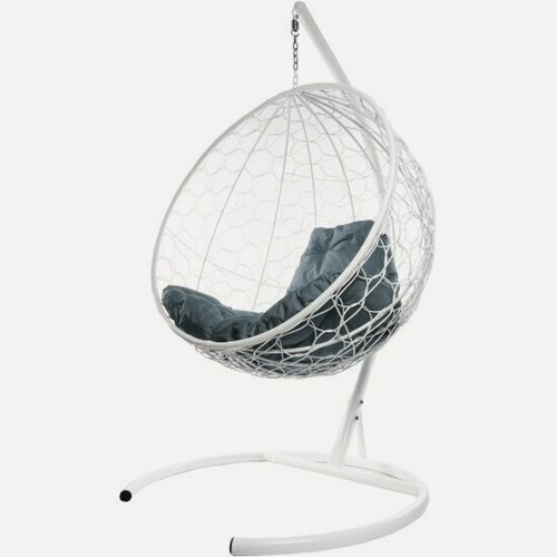 Изображение товара Подвесное кресло кокон M-group Круг ротанг белый+серая подушка