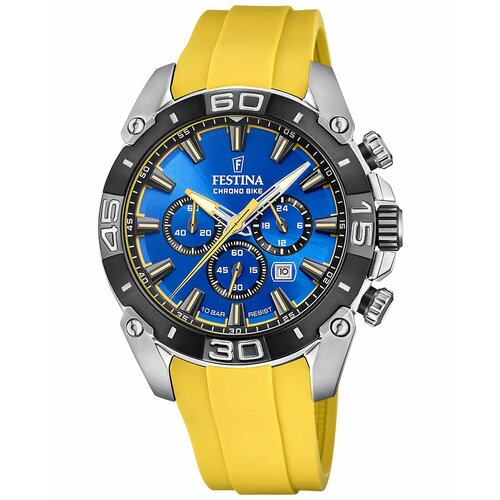 фото Наручные часы festina мужские наручные часы-хронограф festina chrono bike f20544/4 с гарантией, желтый, черный