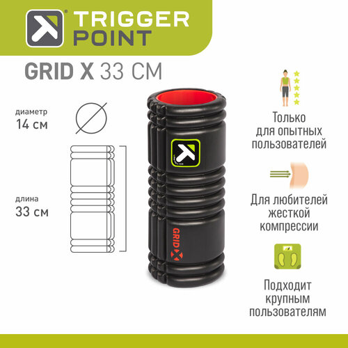 Массажный цилиндр GRID X, 33 см, жесткий, Trigger Point
