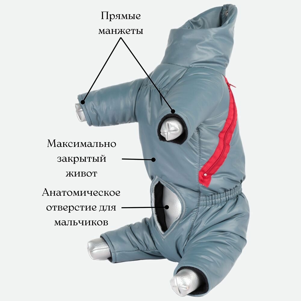 Комбинезон зимний для собак мелких пород Yoriki "Спорт" мальчик, р. M - фотография № 4