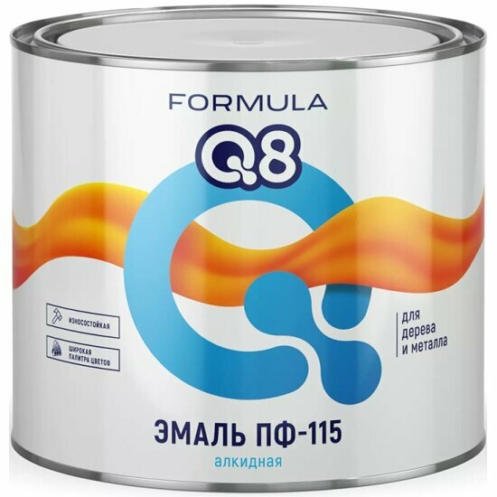 Эмаль Formula Q8 ПФ-115 алкидная , глянцевая, 1,9 кг, шоколадная